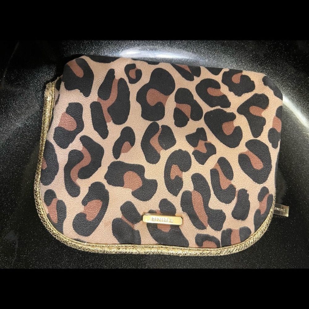 TRINA Leopard Print Makeup Bag